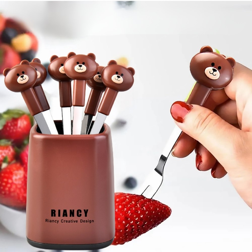 Miniatura 2 de Set Tenedores de fruta Diseño oso  6 U