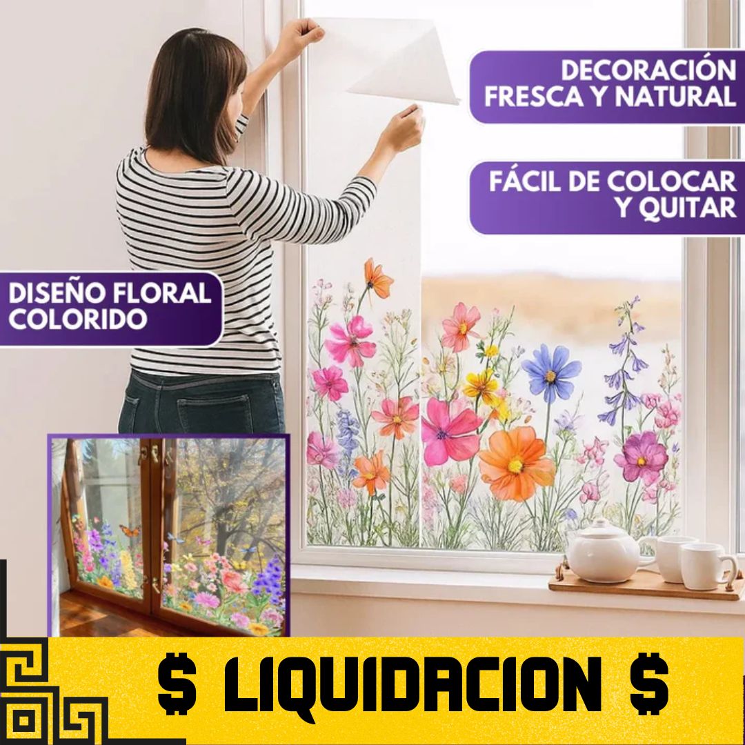 Pegatina Ventana con Flores