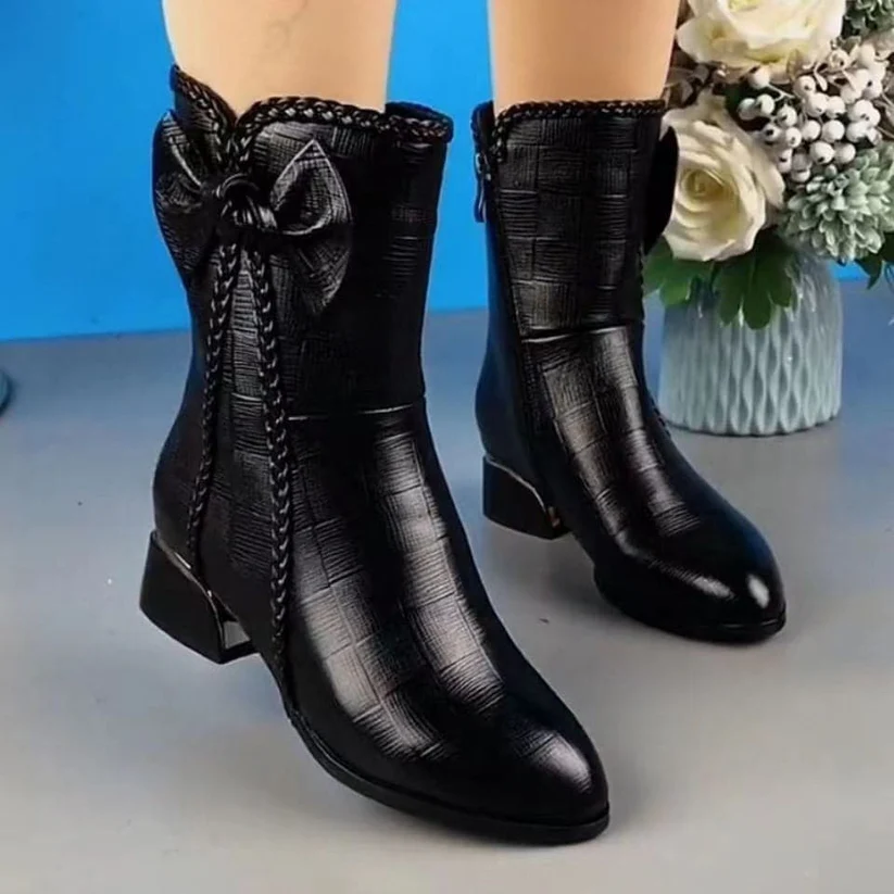 Terc-Botas de cuero terciopelo ort dama
