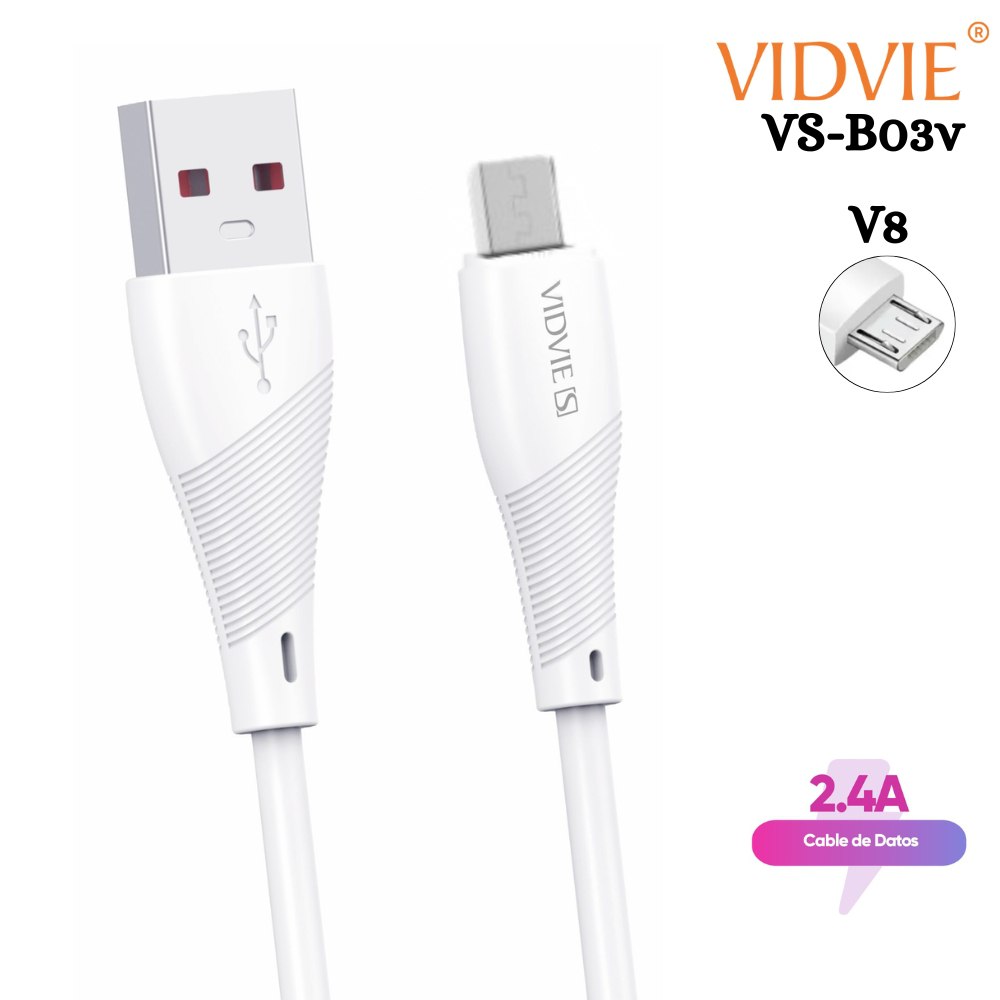 Cable De Datos Usb A v8 90 Cm 2.4 A Alta
