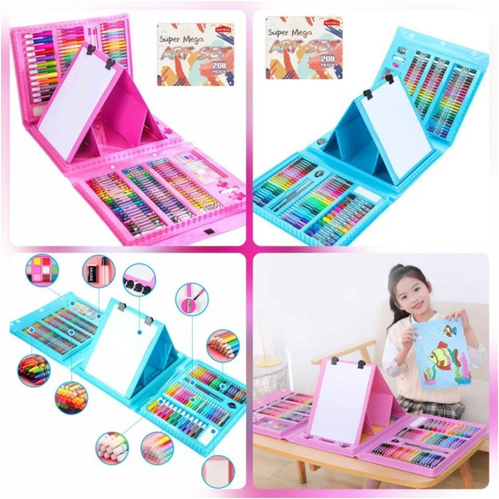 Transforma tu creatividad con nuestro set de Arte Acuarela 🎨 | 208 Piezas de Marcadores Rosa 2