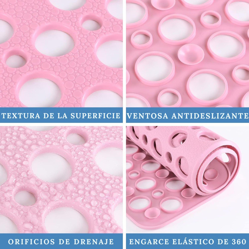 Miniatura 4 de Tapete Alfombra Antideslizante Rosado