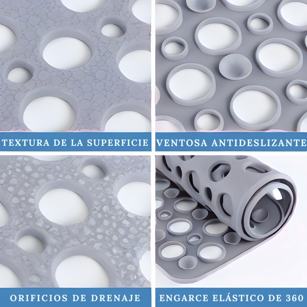 Tapete Alfombra Antideslizante Gris