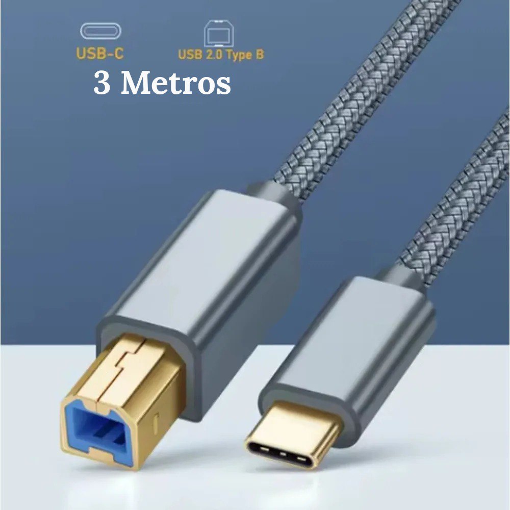 Cable Para Impresora Usb Tipo C A 3M