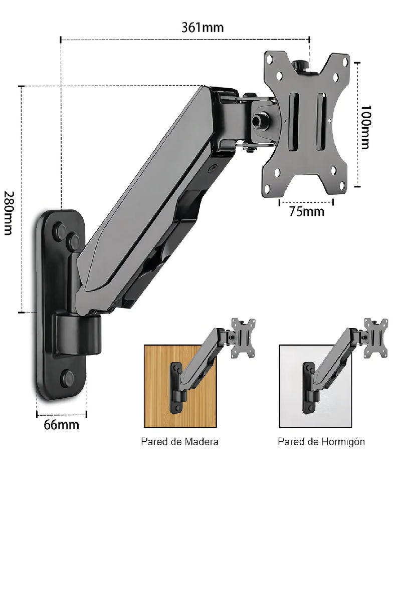 Soporte De Pared Brazo Para Monitor Lcd