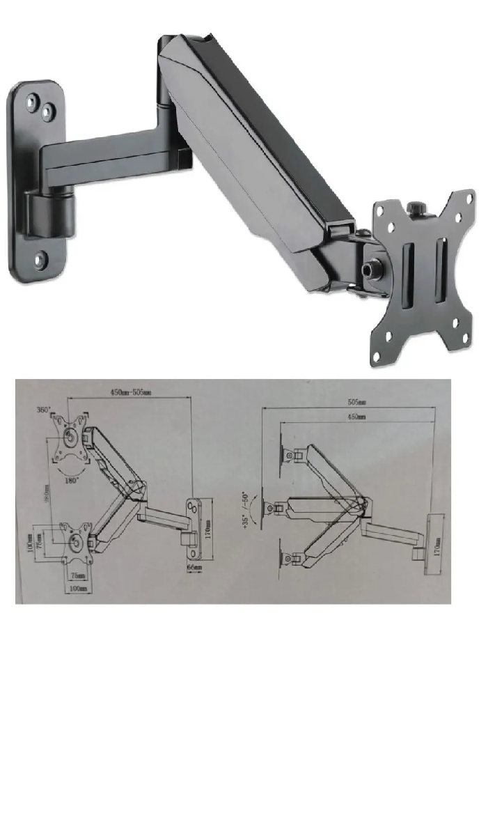 Soporte Monitor A Pared Brazo Ergonnómic