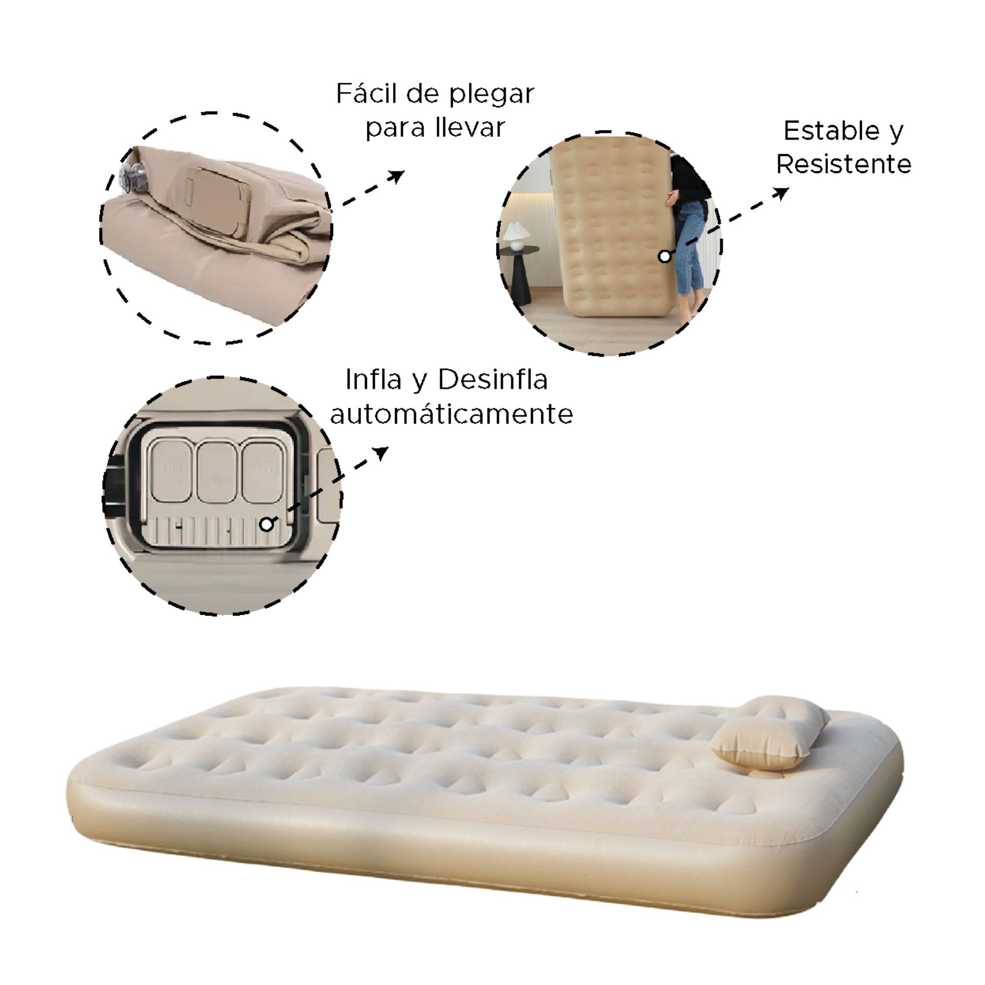 Colchón inflable automático recargable