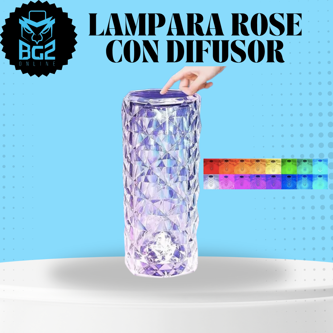 LAMPARA ROSE CON HUMIDIFICADOR
