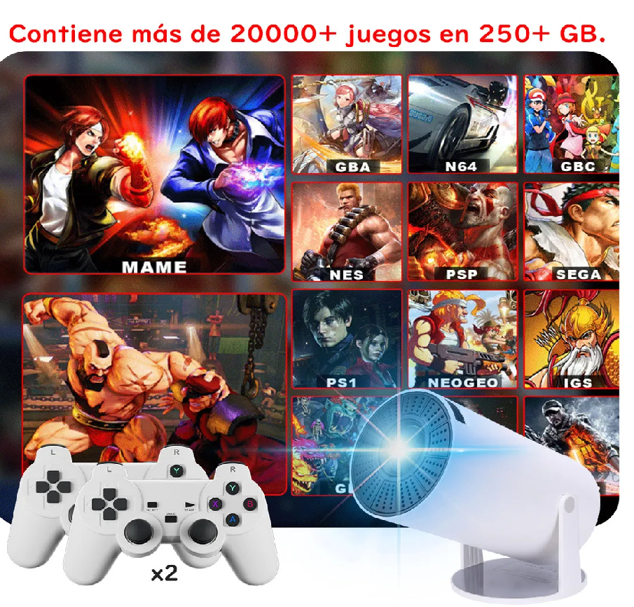 Combo proyector y 2 gamepads