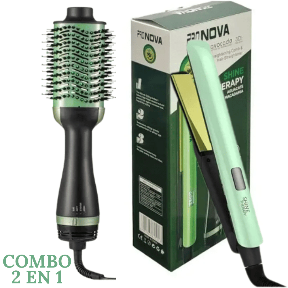 Combo Plancha Y Cepillo Secador Generico