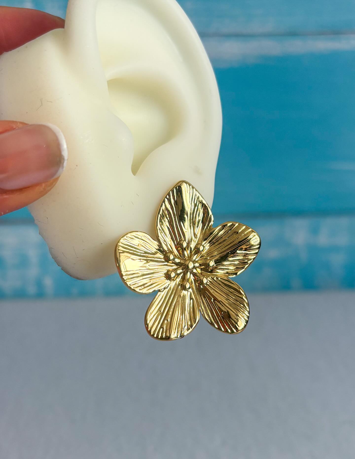 Miniatura 2 de Topos Aretes Flor Orquídea de Sol