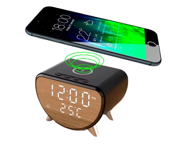 Reloj Con Cargador Inalámbrico Parlante