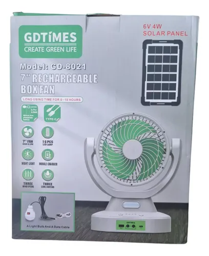 Ventilador De Mesa Solar