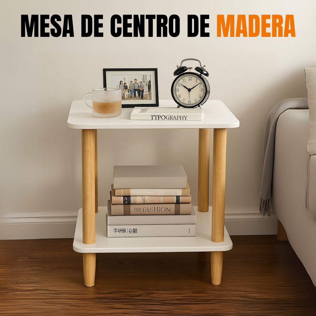 Mesa Auxiliar de Centro de Madera Blanca