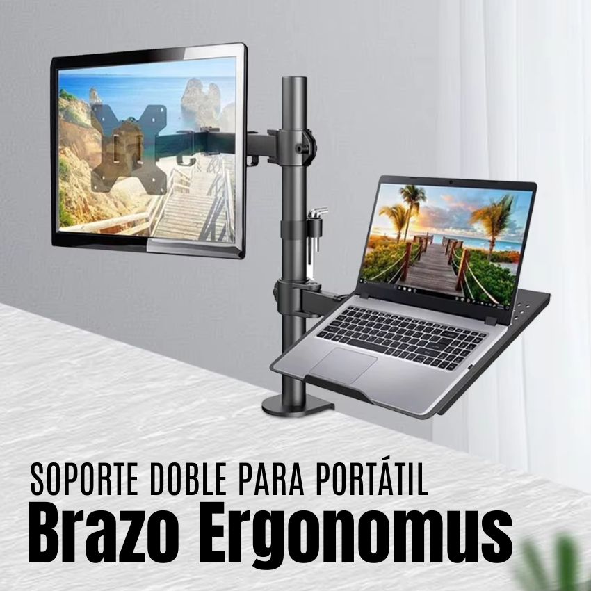 Miniatura 4 de Brazo Ergonomus Para Portátil Doble
