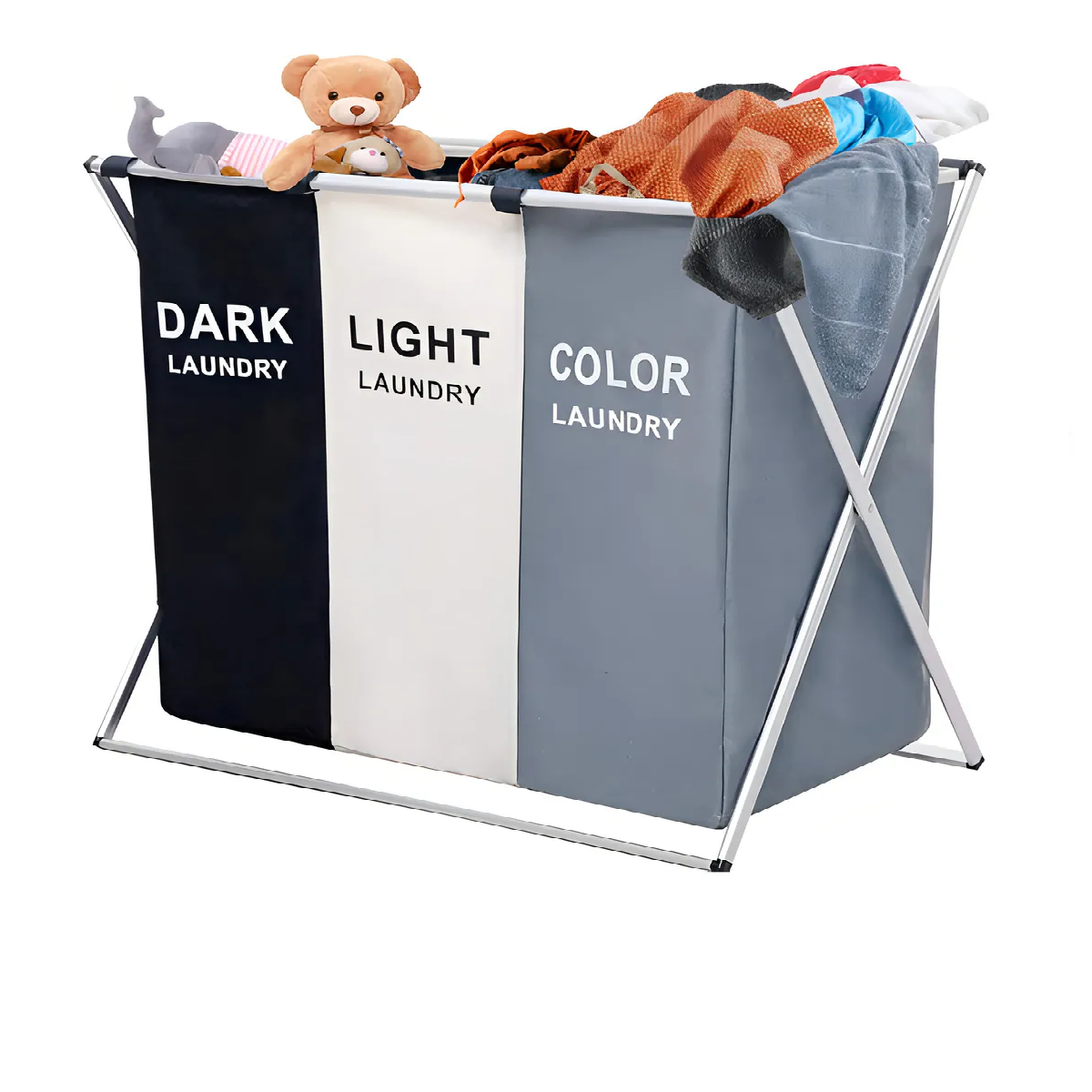 Miniatura 1 de Cesto Triple Plegable Para Ropa Sucia