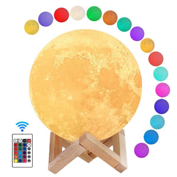Lámpara de mesa con forma de luna
