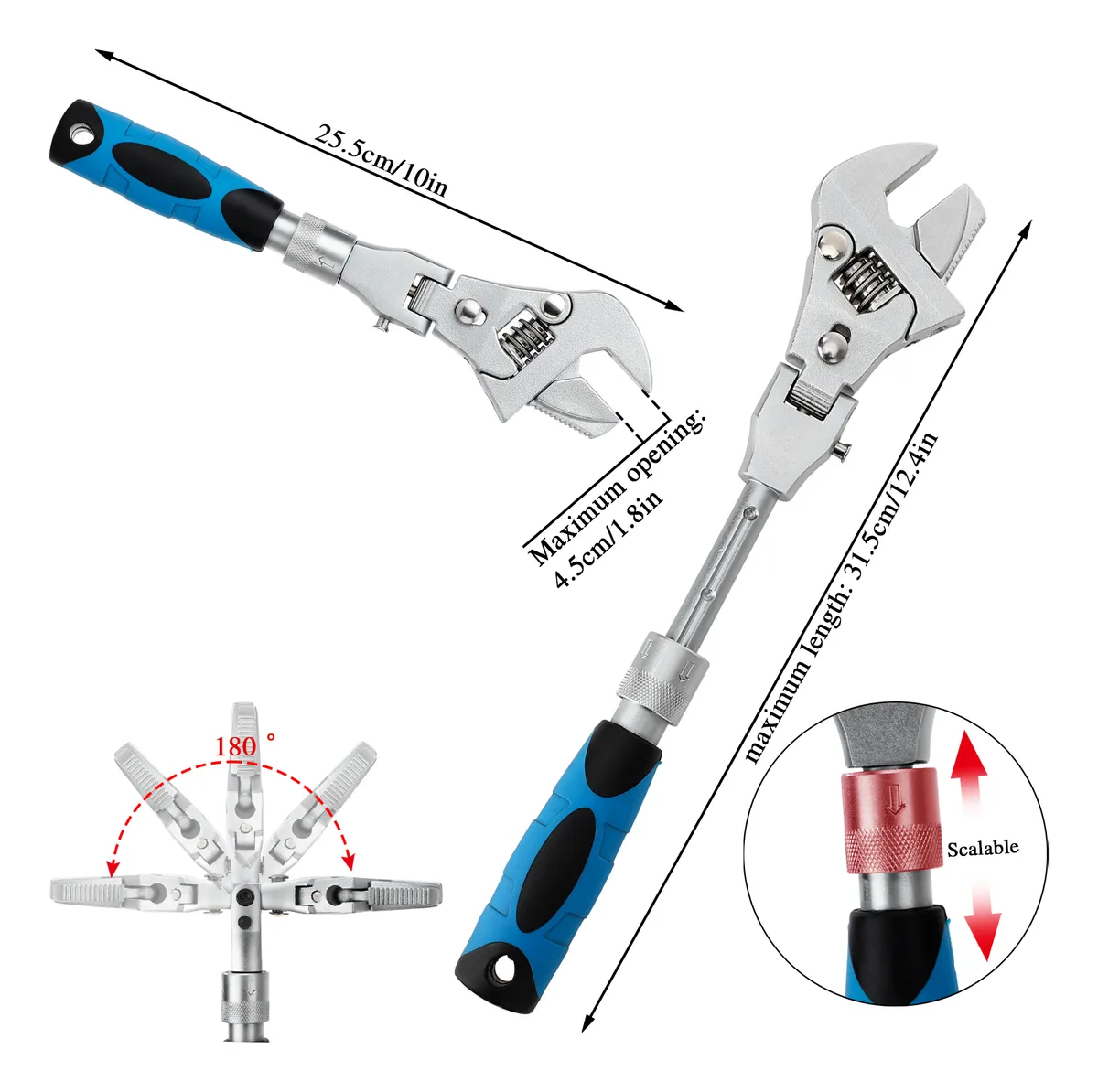 Miniatura 4 de LLAVE INGLESA MULTIF EXPANDIBLE GIRO 180