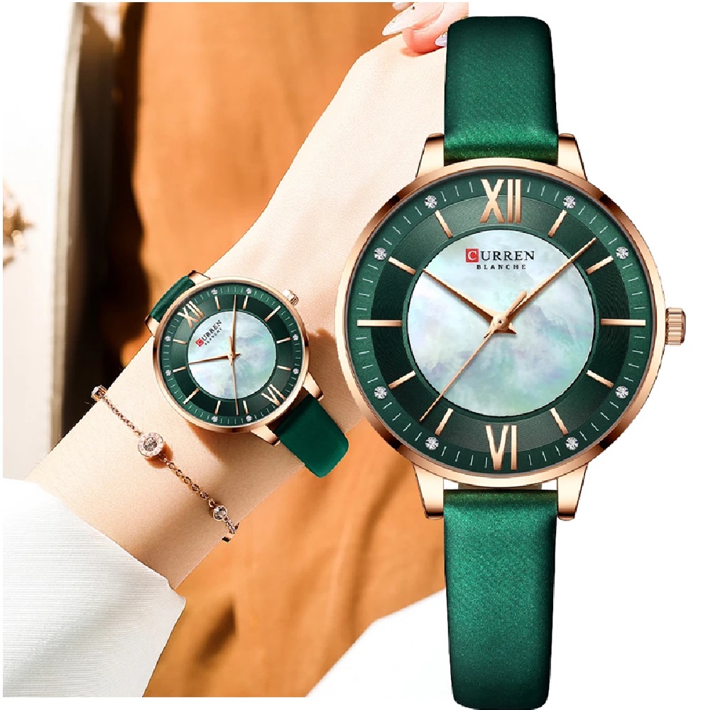 Reloj Curren 9080 CUERO Mujer Dama Negoc