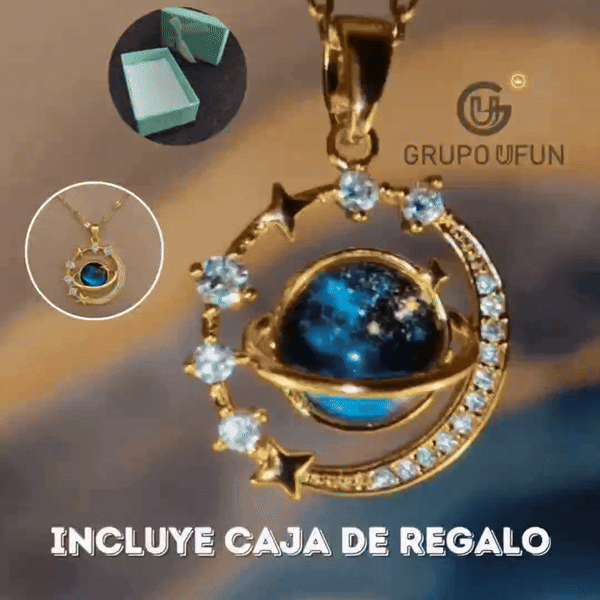 Collar Planeta Saturno Luna2 +CAJAREGALO