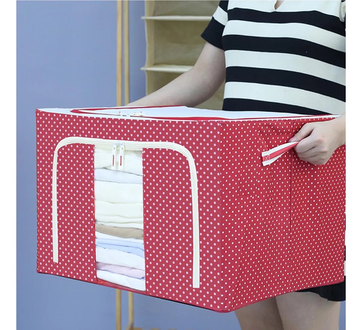 Vista 2 de Cajón Organizador sabanas Cubrelecho - Color: Rojo