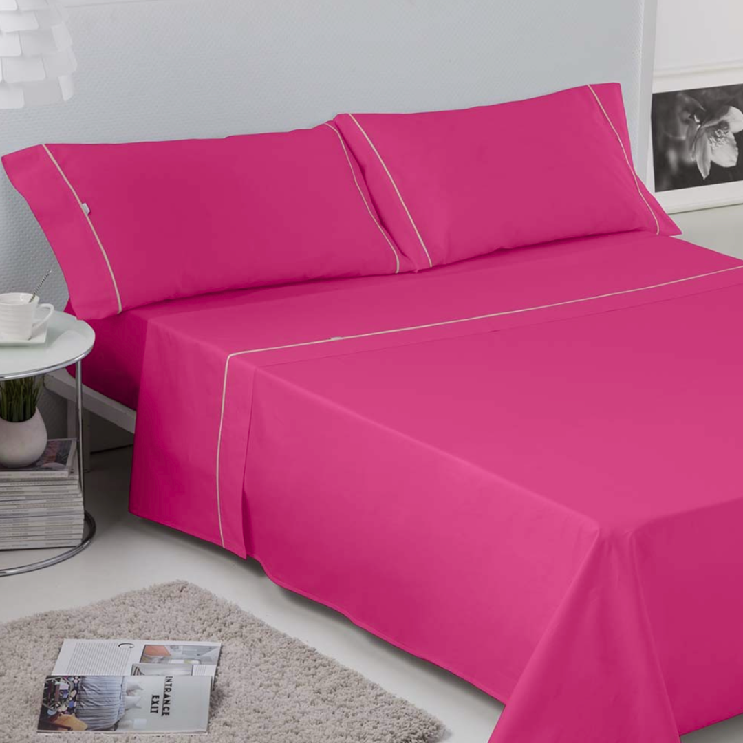 Vista 9 de Sabana Unicolor Doble 800 HILOS - COLOR: ROSA