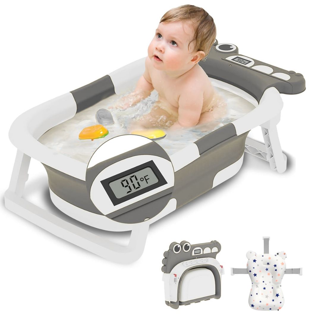 Miniatura 4 de Bañera con Termómetro y Cojín Plegable - Colores: Gris
