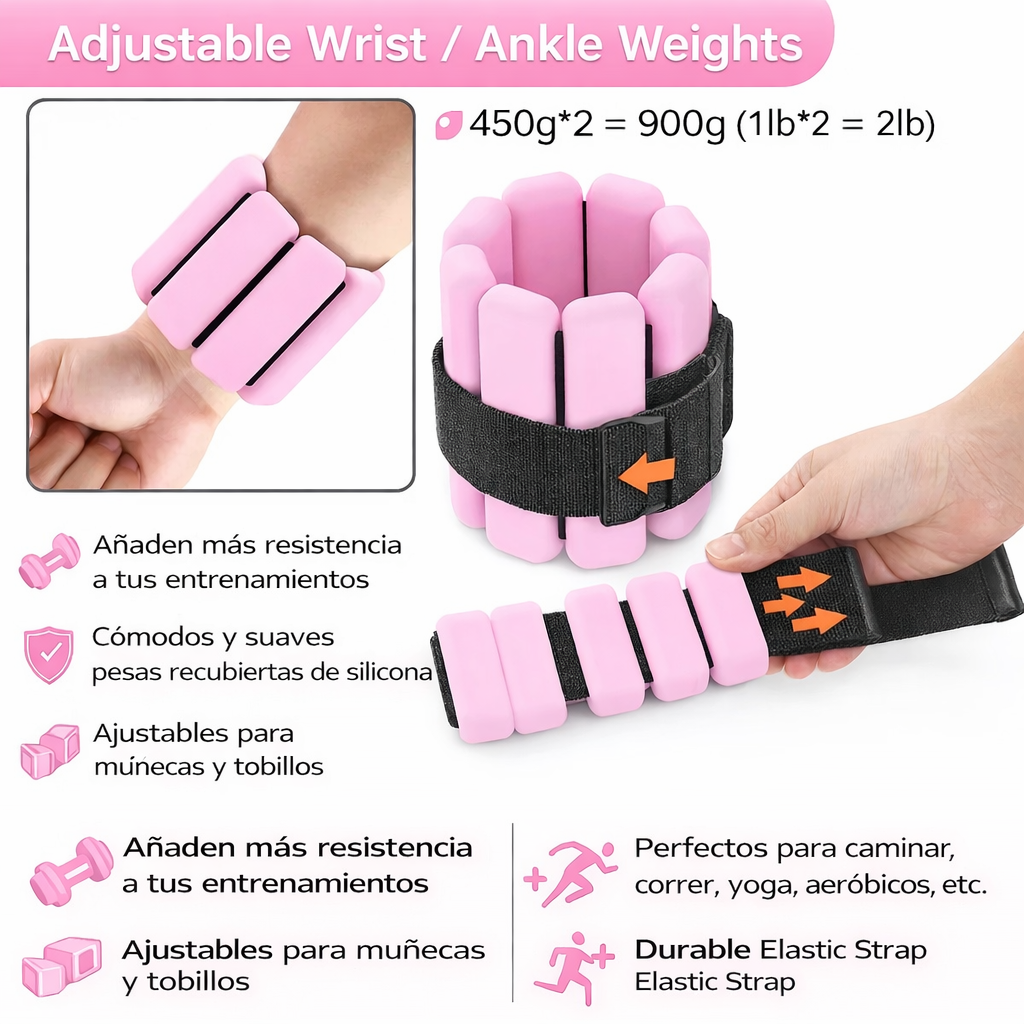 PESAS MUÑEQUERAS O DE TOBILLOS X 2