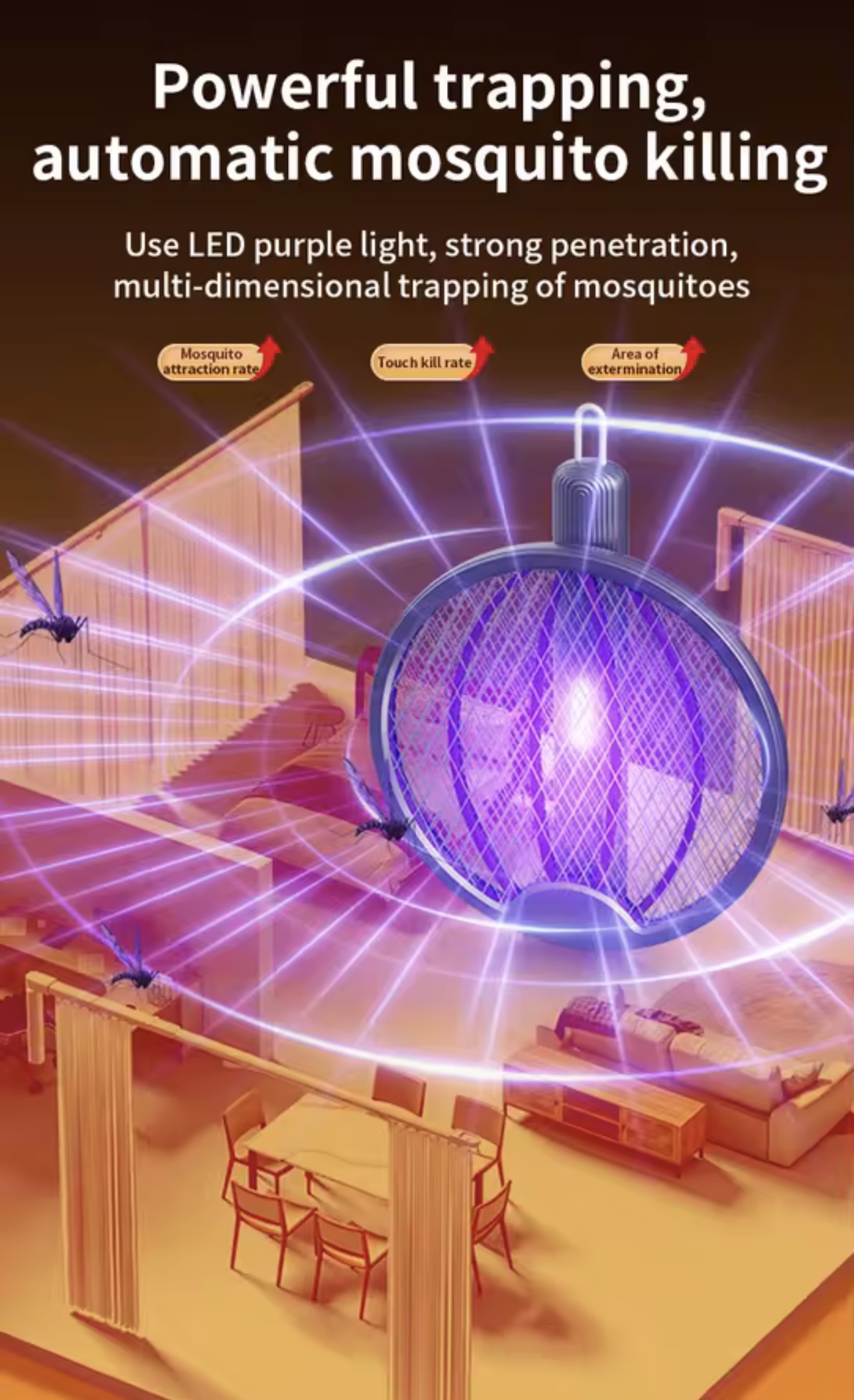 Miniatura 6 de RAQUETA MATA MOSCAS 3 EN 1