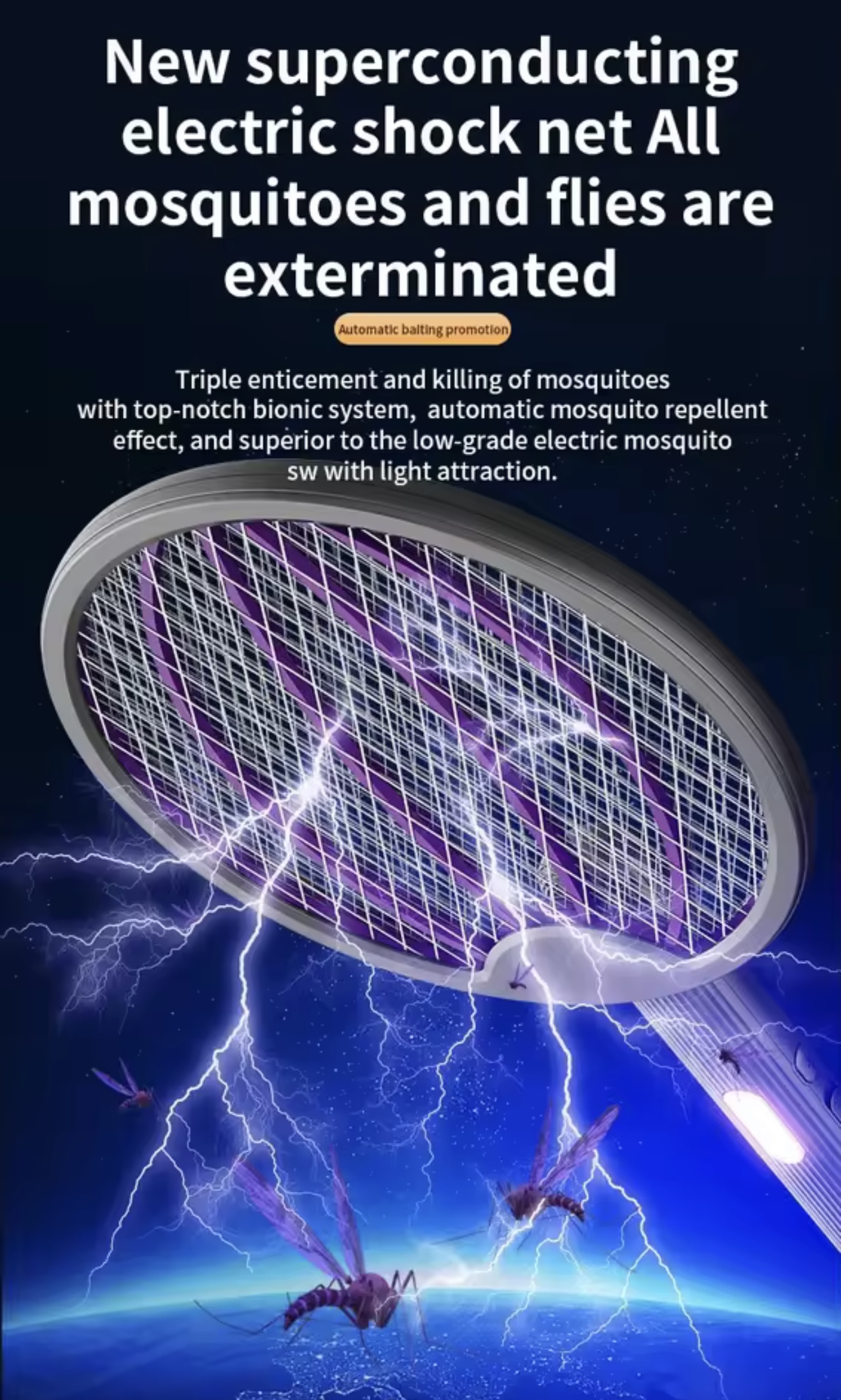 Miniatura 2 de RAQUETA MATA MOSCAS 3 EN 1