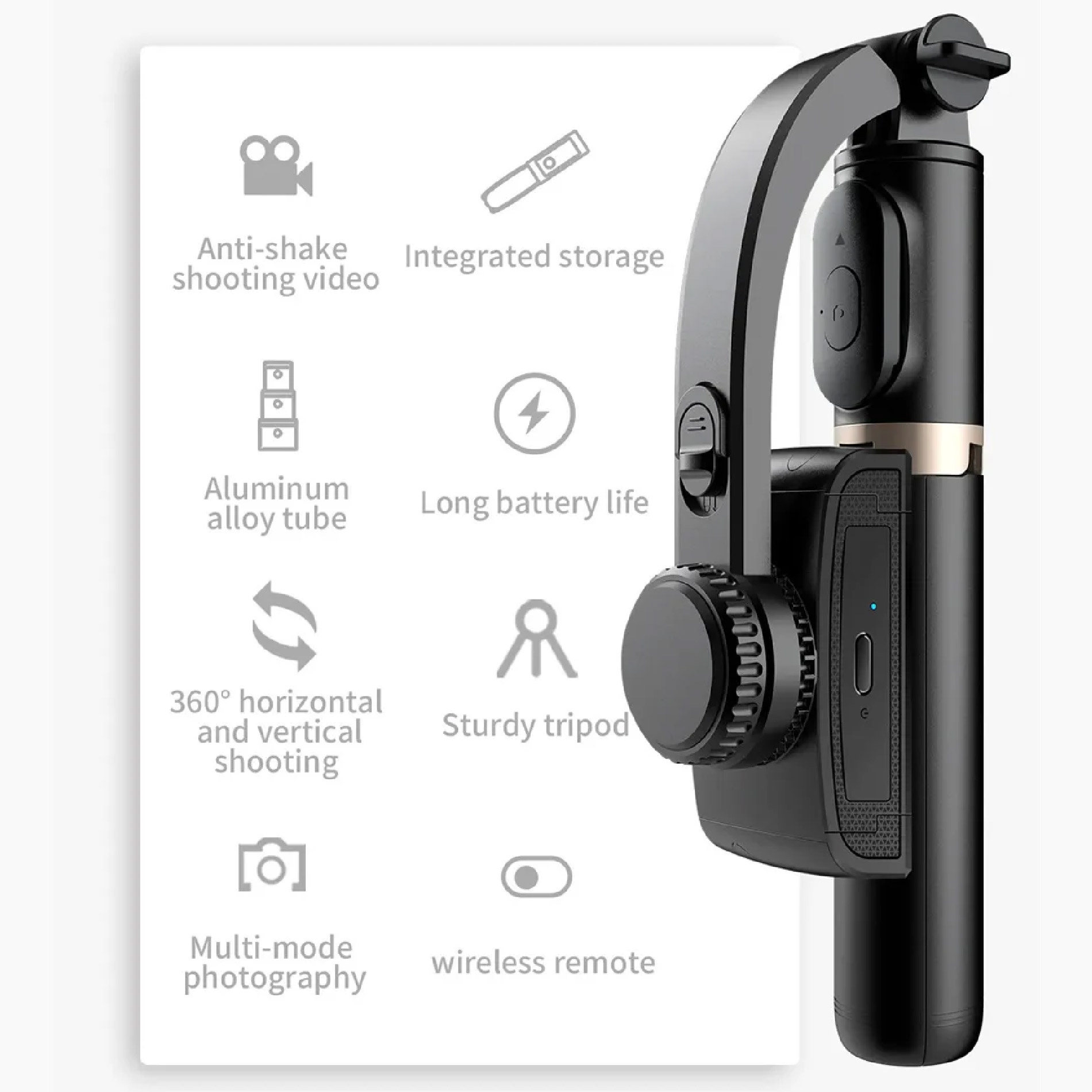 Estabilizador 3en1 Celular Tripode Palo