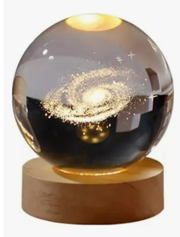 Lampara Esfera 3d Cristal 10cm
