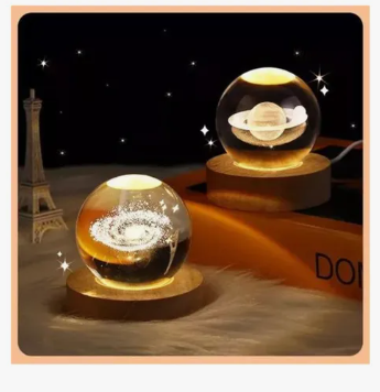 Miniatura 2 de Lampara Esfera 3d Cristal 10cm