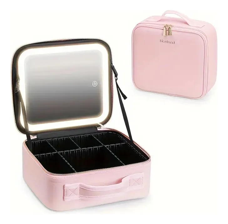 Estuche De Maquillaje Con Espejo Luz Led