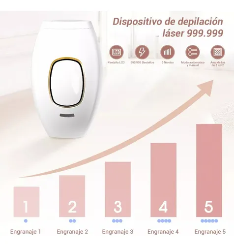 Depiladora IPL vista frontal — color blanco/rosa