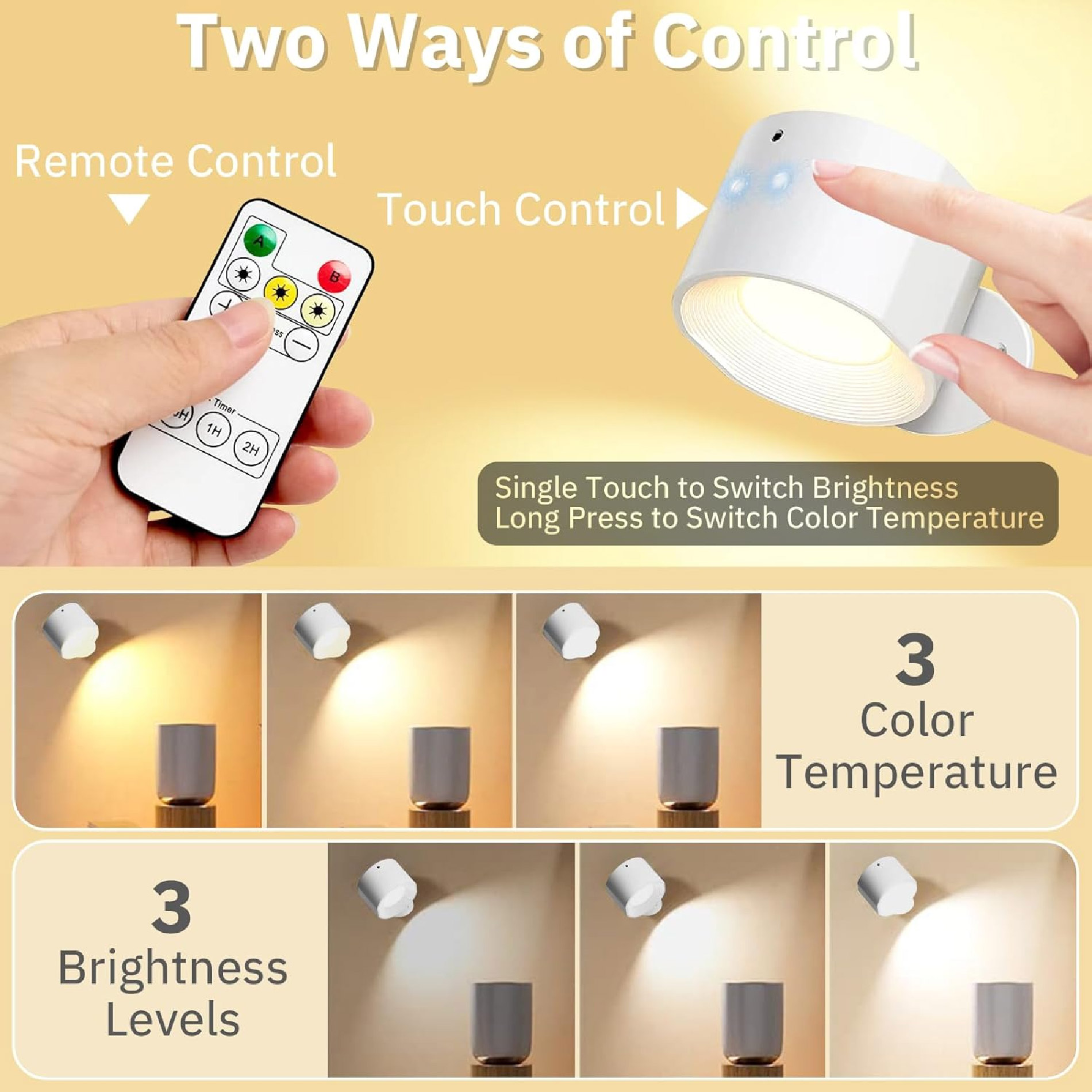 Miniatura 5 de Lampara Led Tactil De Pared Con Control