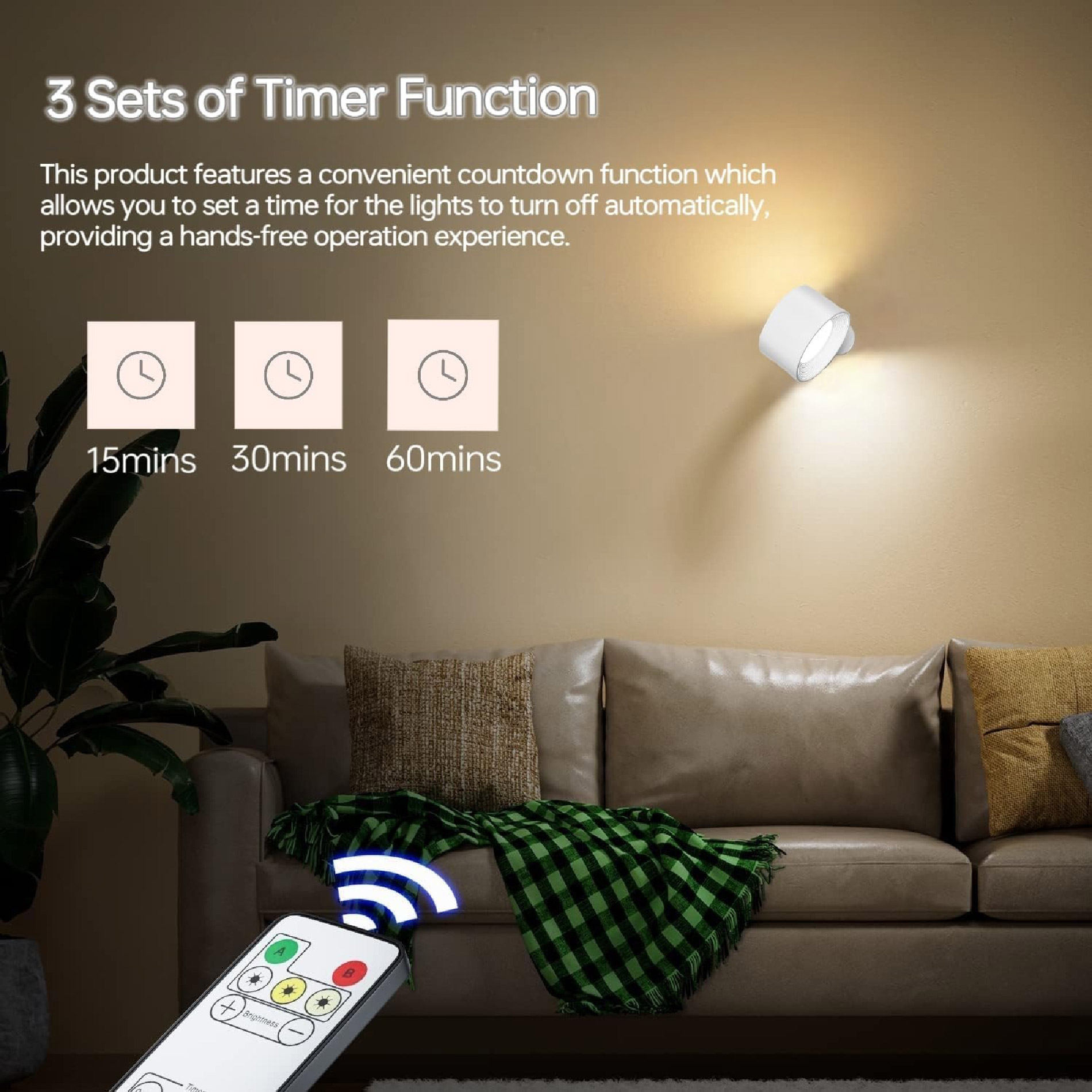 Miniatura 2 de Lampara Led Tactil De Pared Con Control