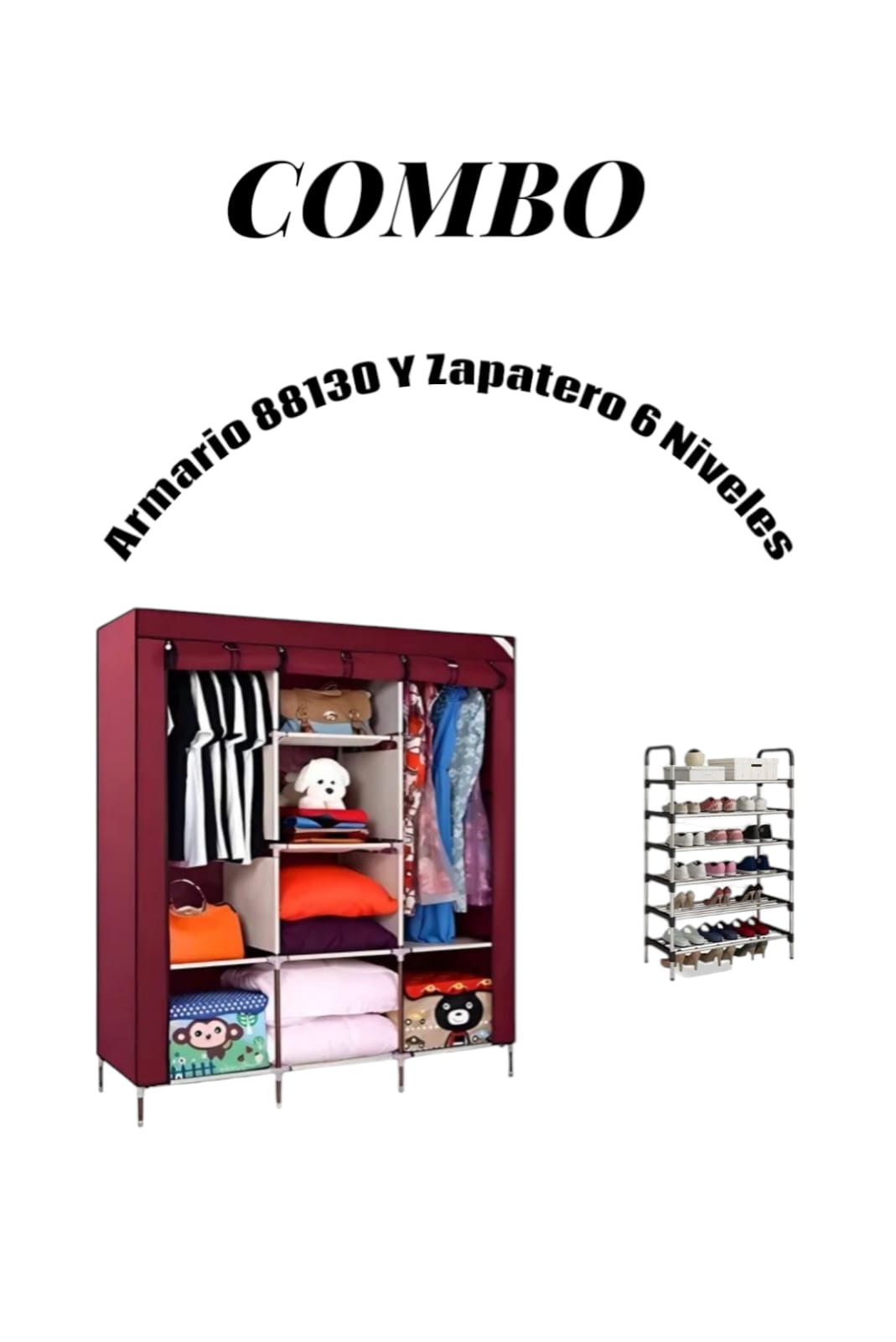 COMBO ARMARIO 88130 Y ZAPATERO 6 NIVELES