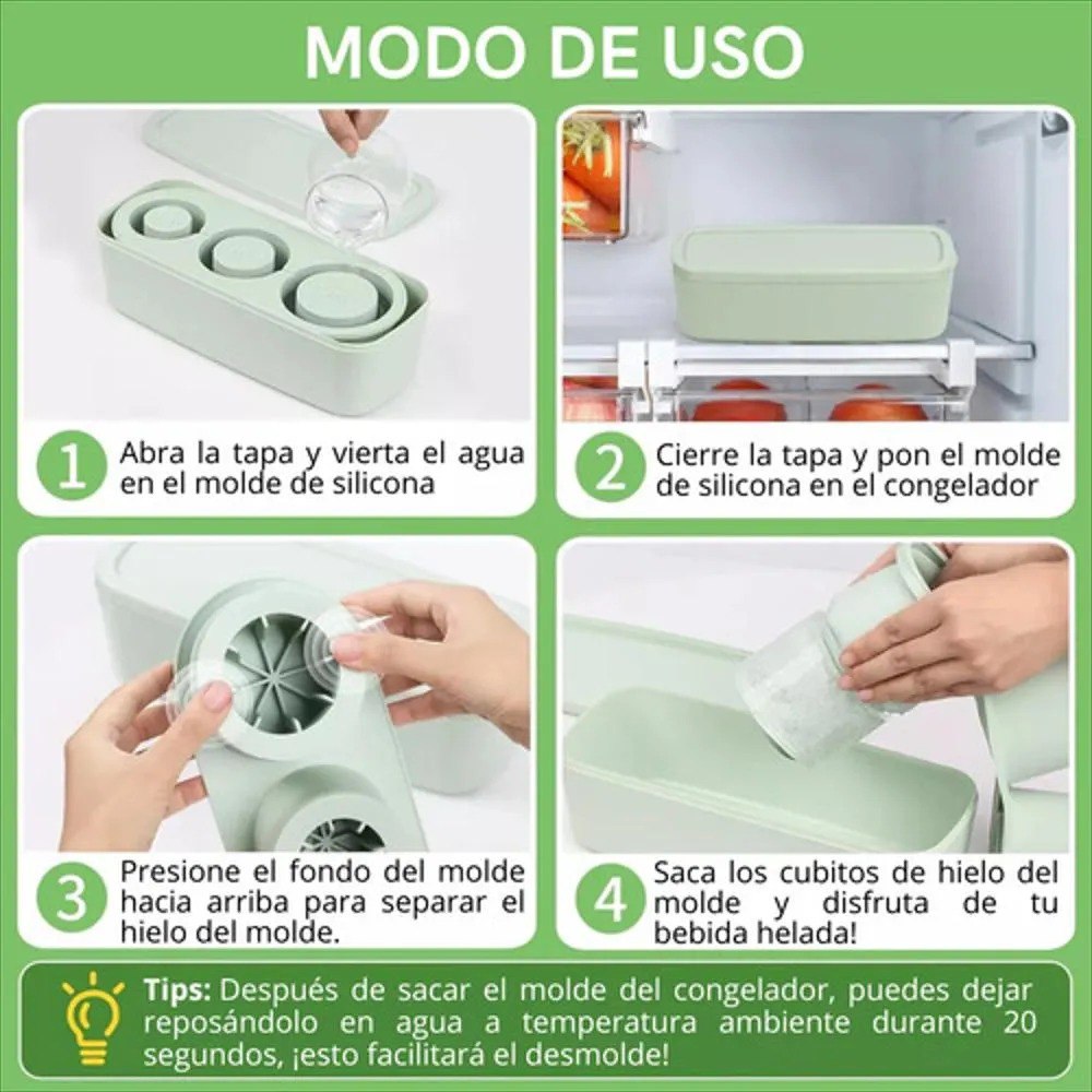 Bandeja Molde De Hielo En Silicona