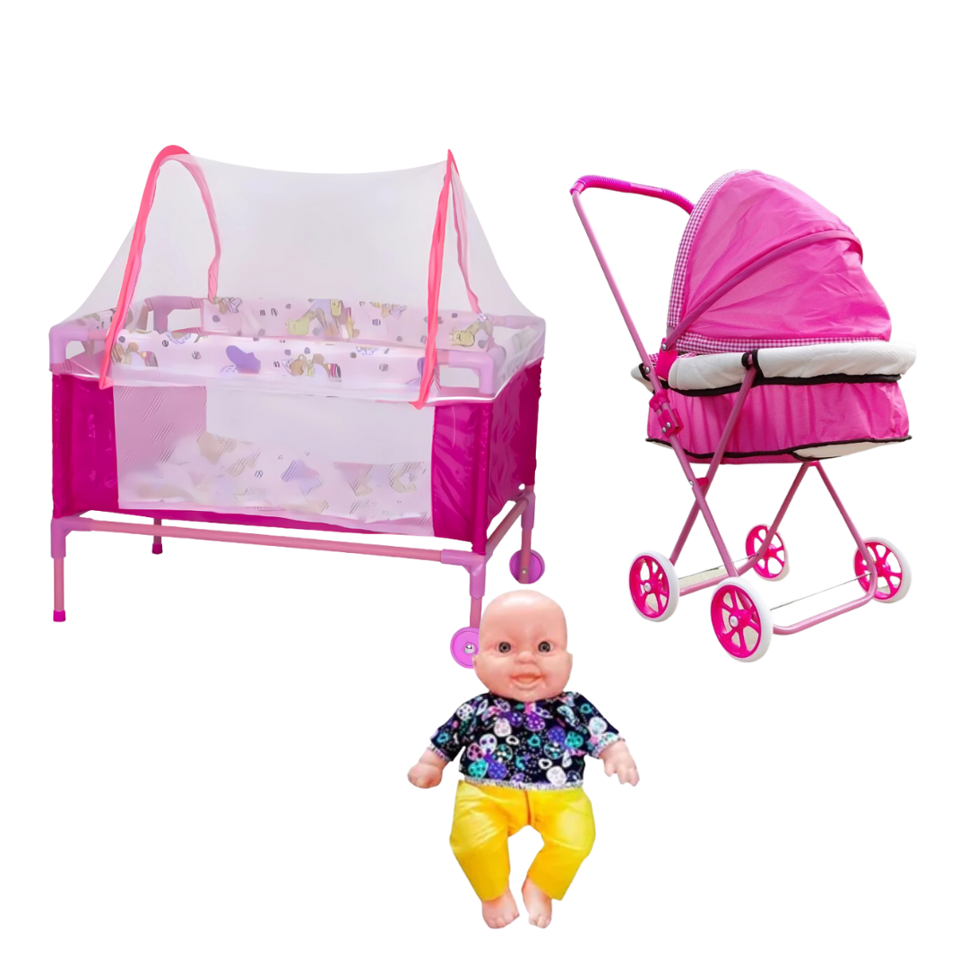 Muñeca Coche Y Corral 3 En 1