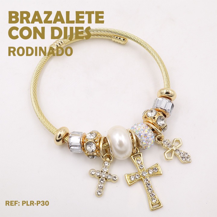 Brazalete con dije de Cruz