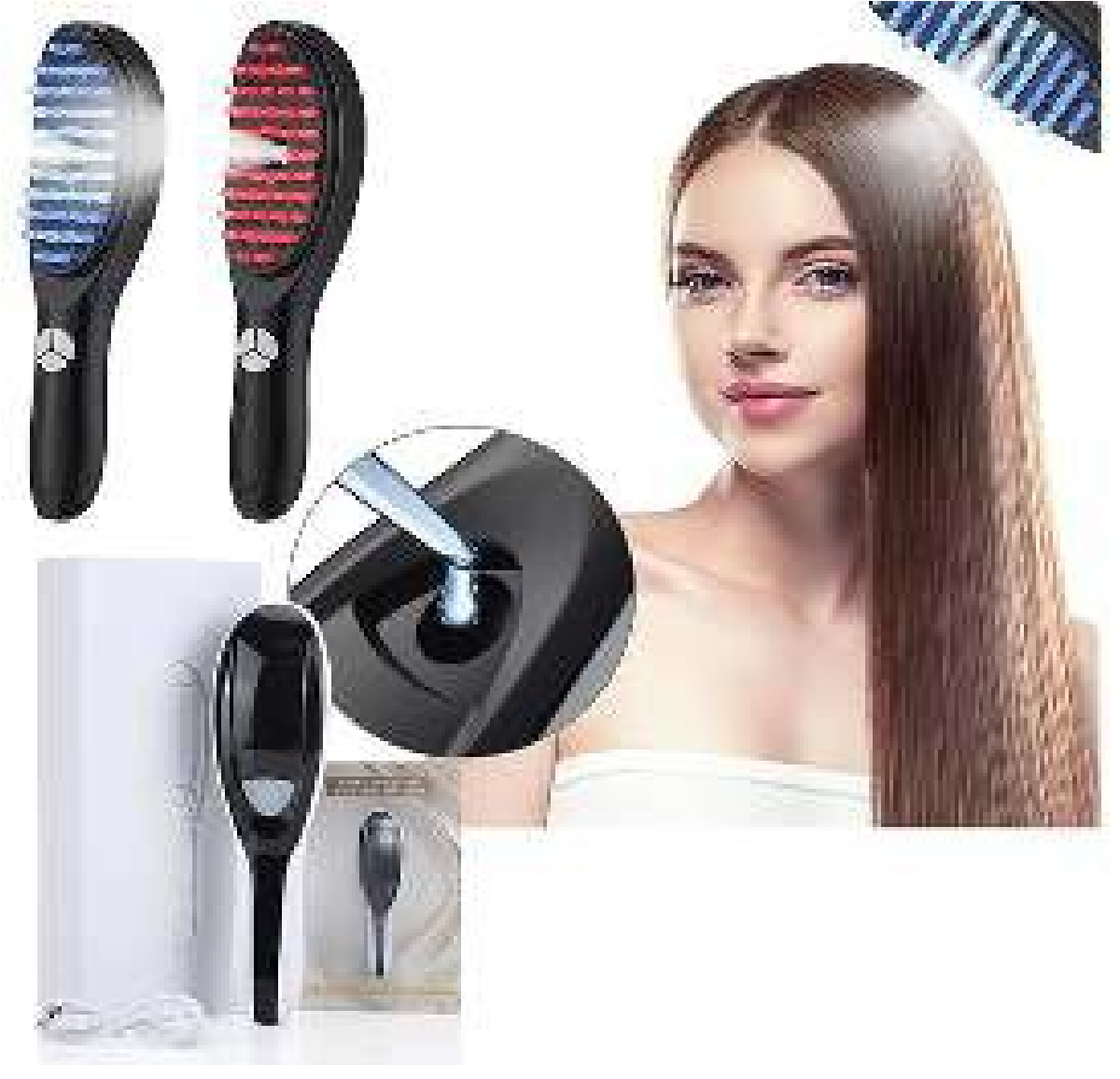 Cepillo Alisador con Luz LED Terapéutica