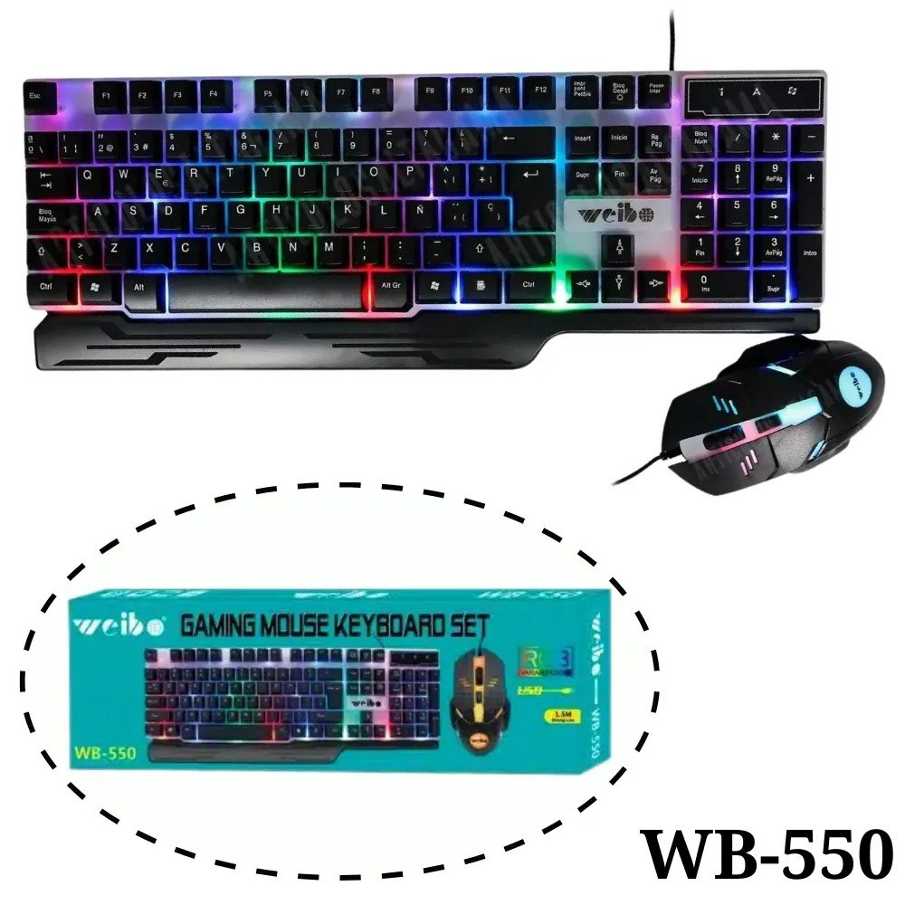 Combo Teclado Y Mouse Gamer Weibo Wb-550