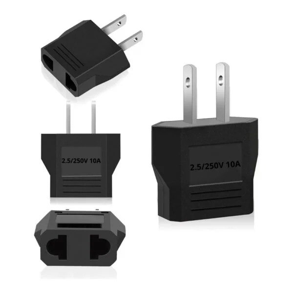 Adaptador Corriente Redondo A Plano Euro