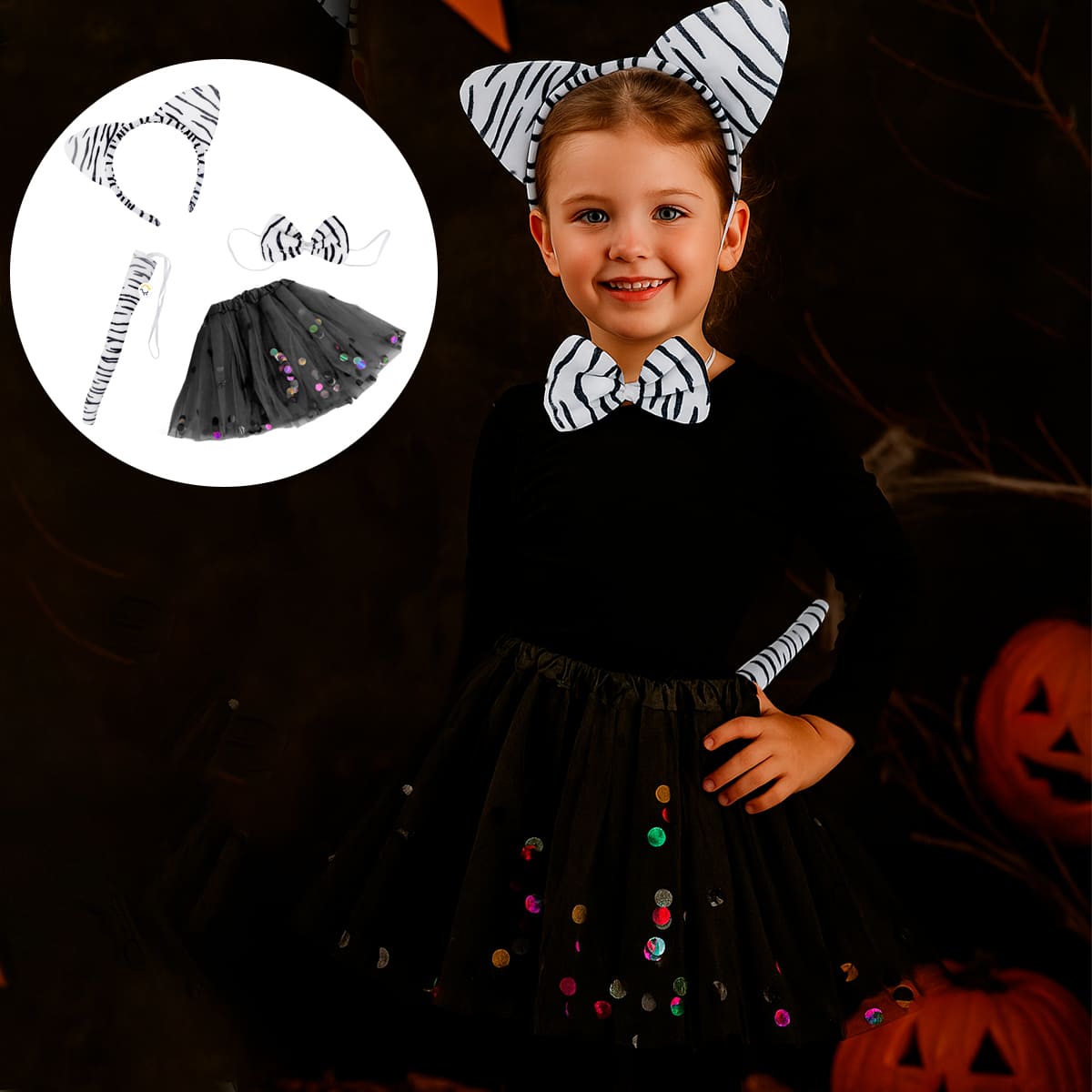 Kit Disfraz Cebra Halloween OD523TU02