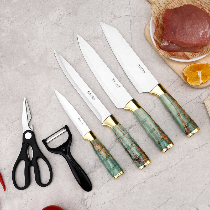 Set de Cuchillos BALI Mango Mármol Verde