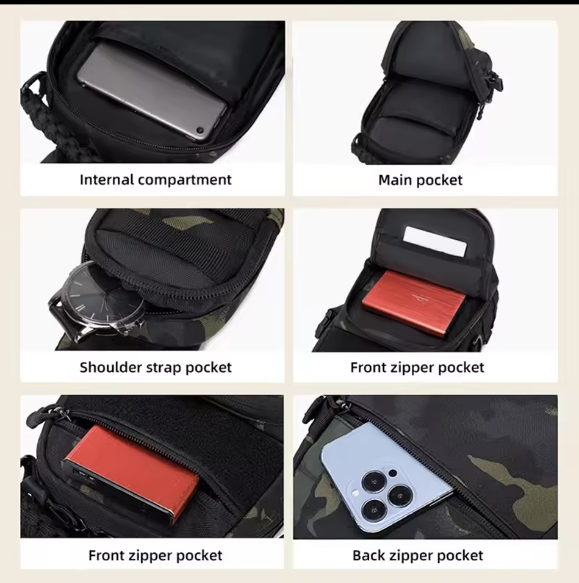 Miniatura 4 de MOCHILA TACTICA CRUZADA ACAMPAR AIRE LBR