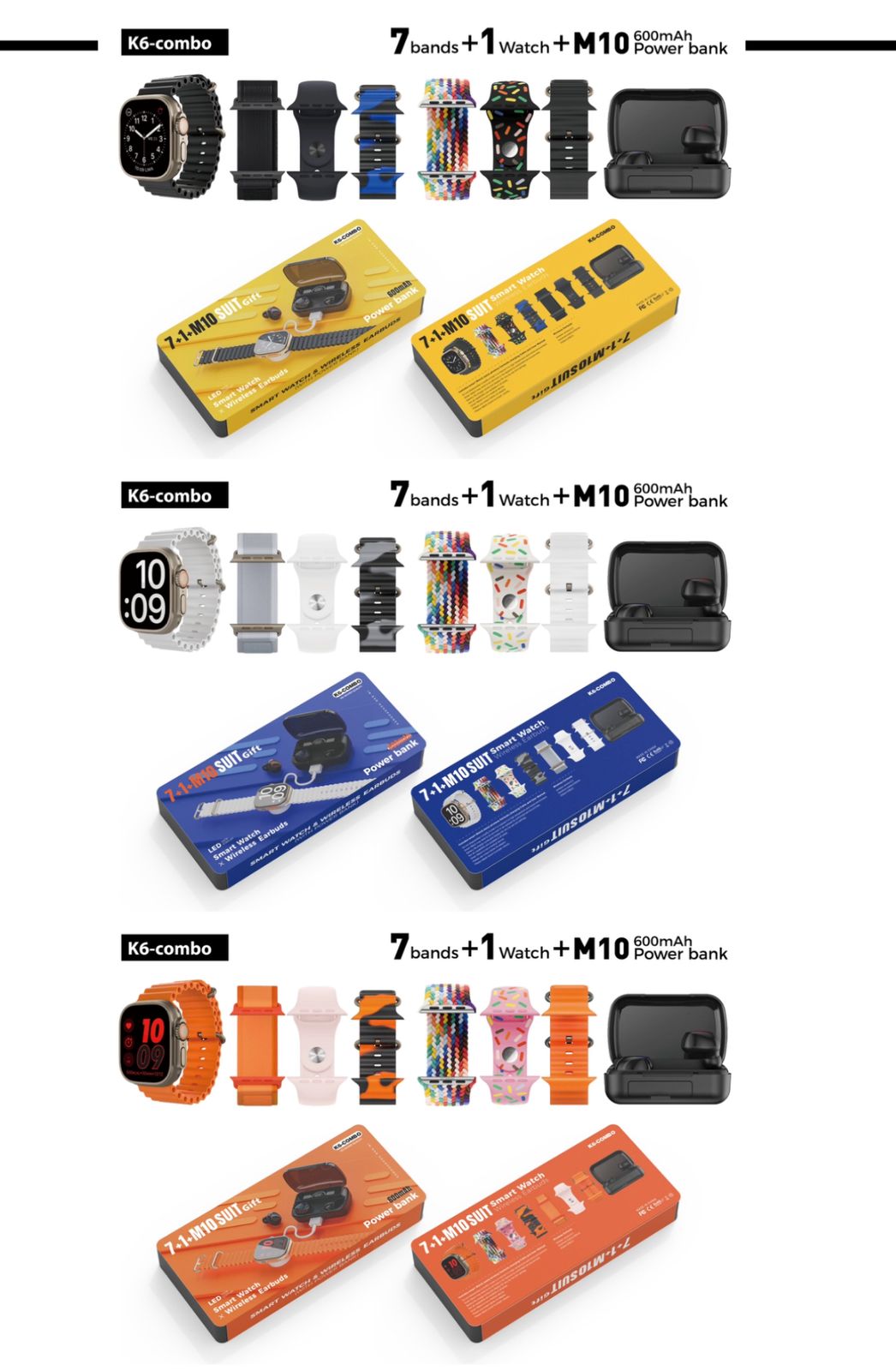 Combo SmartWatch+ Audifonos M10 K6