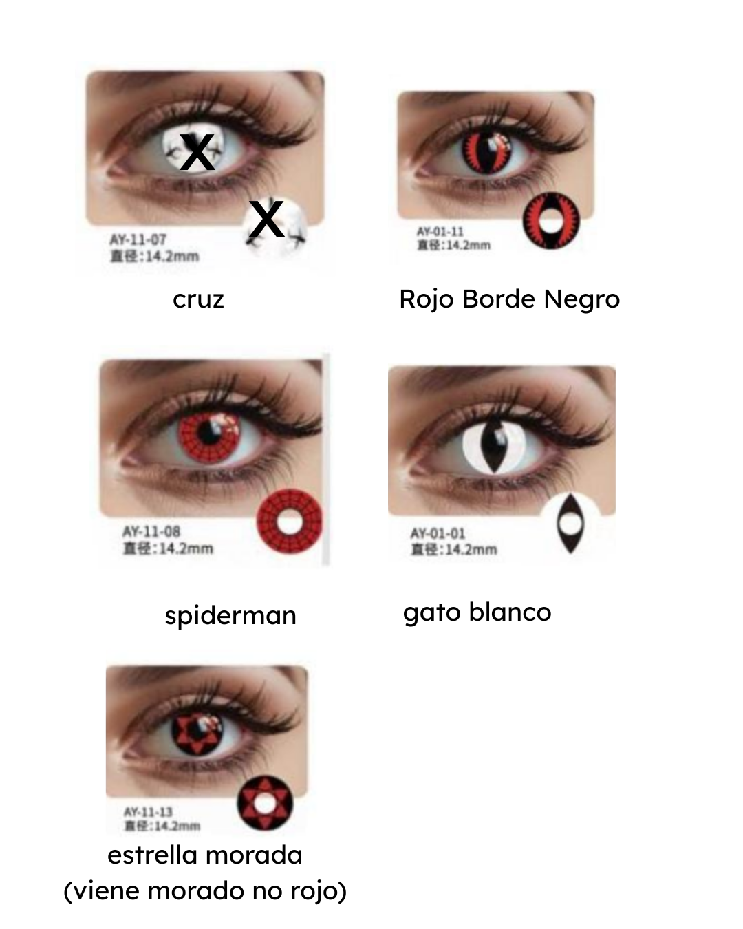 LENTES DE CONTACTO SIN PROTECTOR