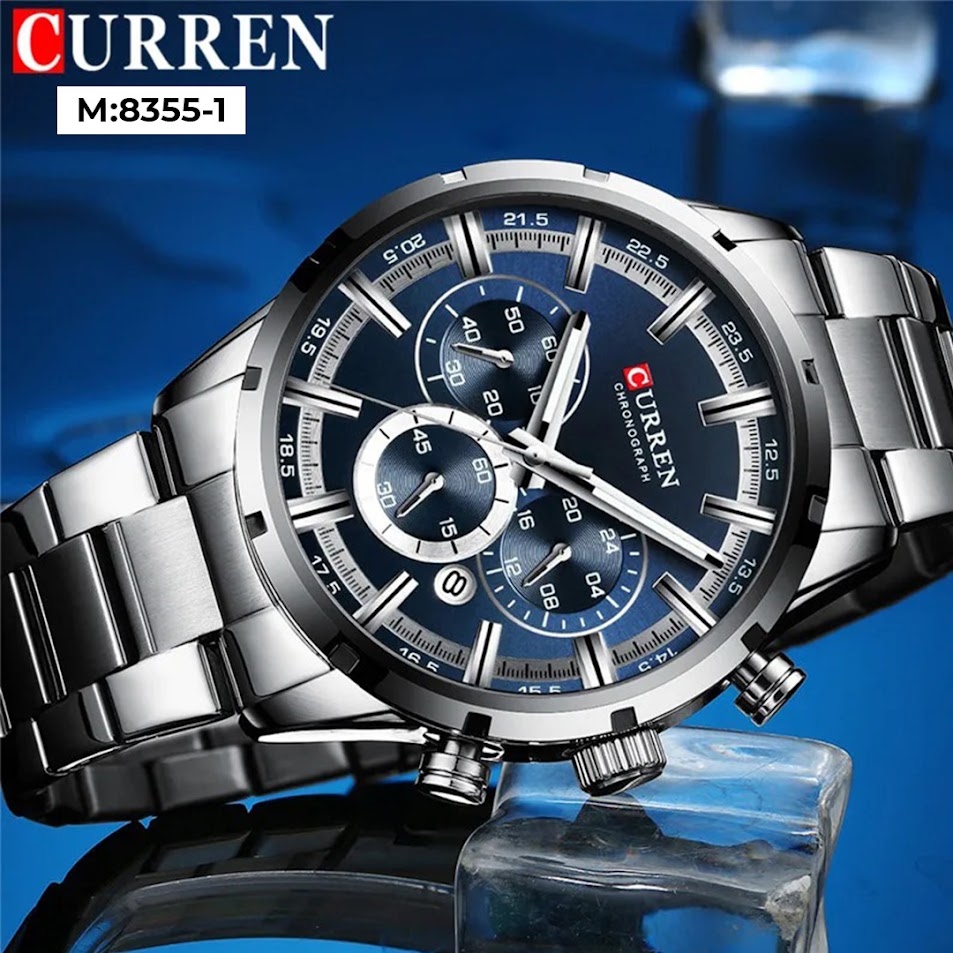 M 8355  CURREN RELOJ METÁLICO CRONOGRAF